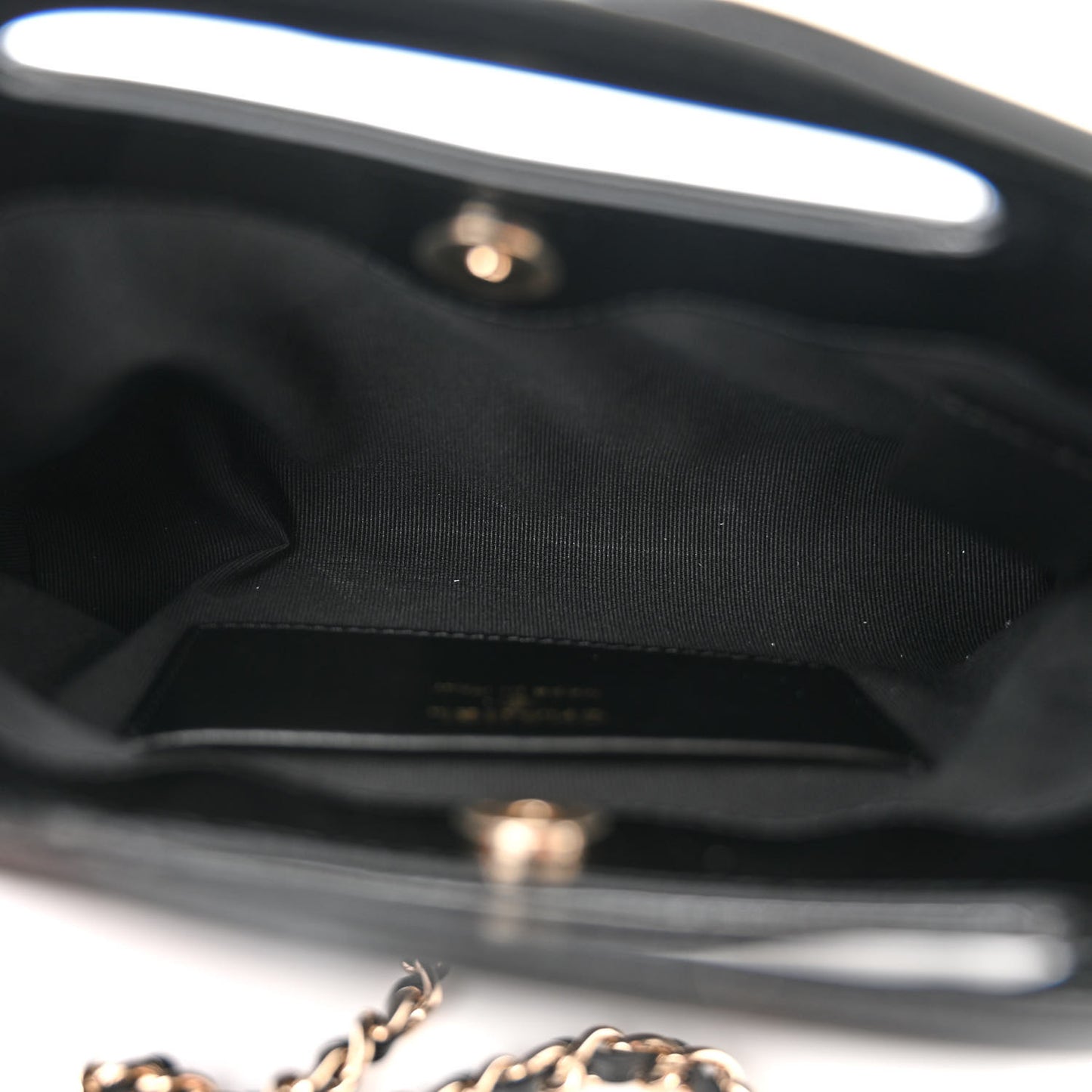 Shiny Crumpled Calfskin Quilted Nano 31 Shopping Bag Black