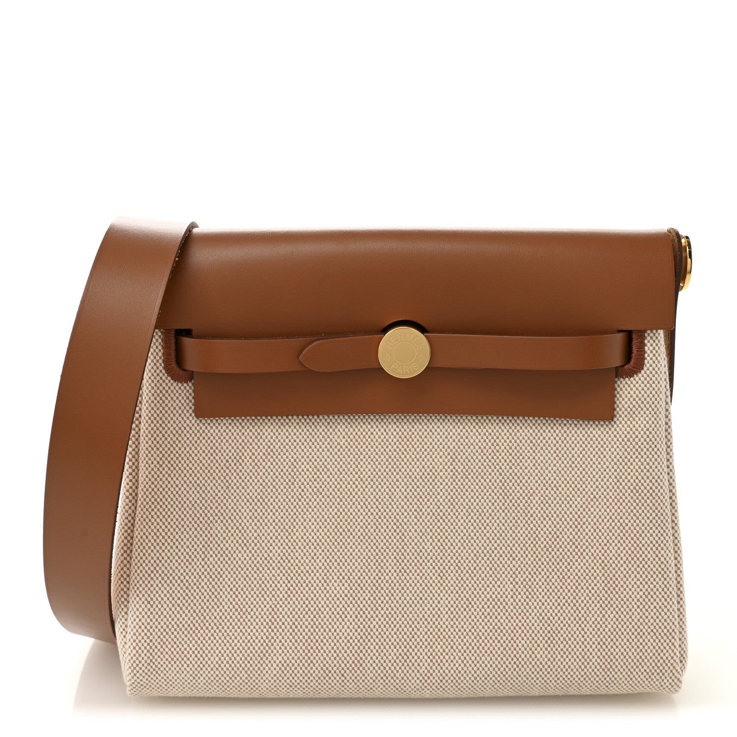 Hermes Military Toile Vache Hunter Herbag Zip Retourne 20 Ecru Beige Fauve 1 of 11