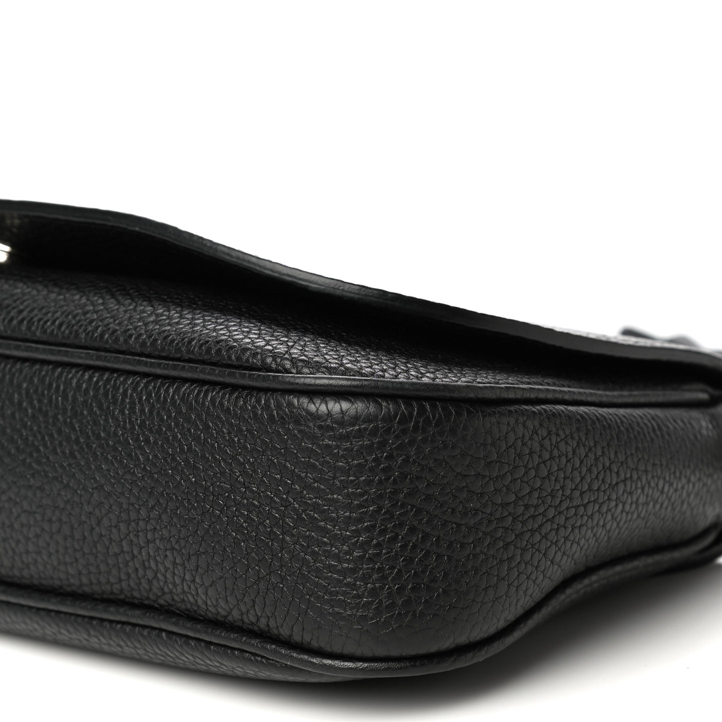 Pebbled Calfskin Medium Soho Flap Crossbody Black