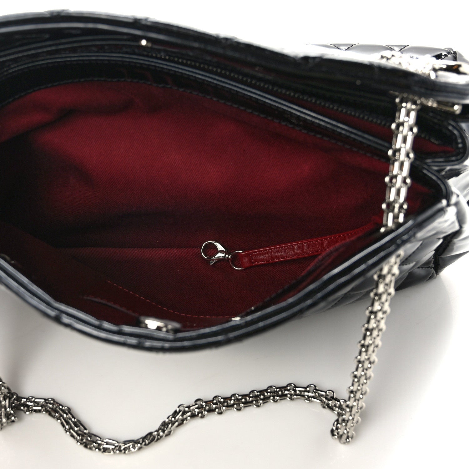 Chanel Patent Quilted Large Just Mademoiselle Bowling Bag Black 6 of 12