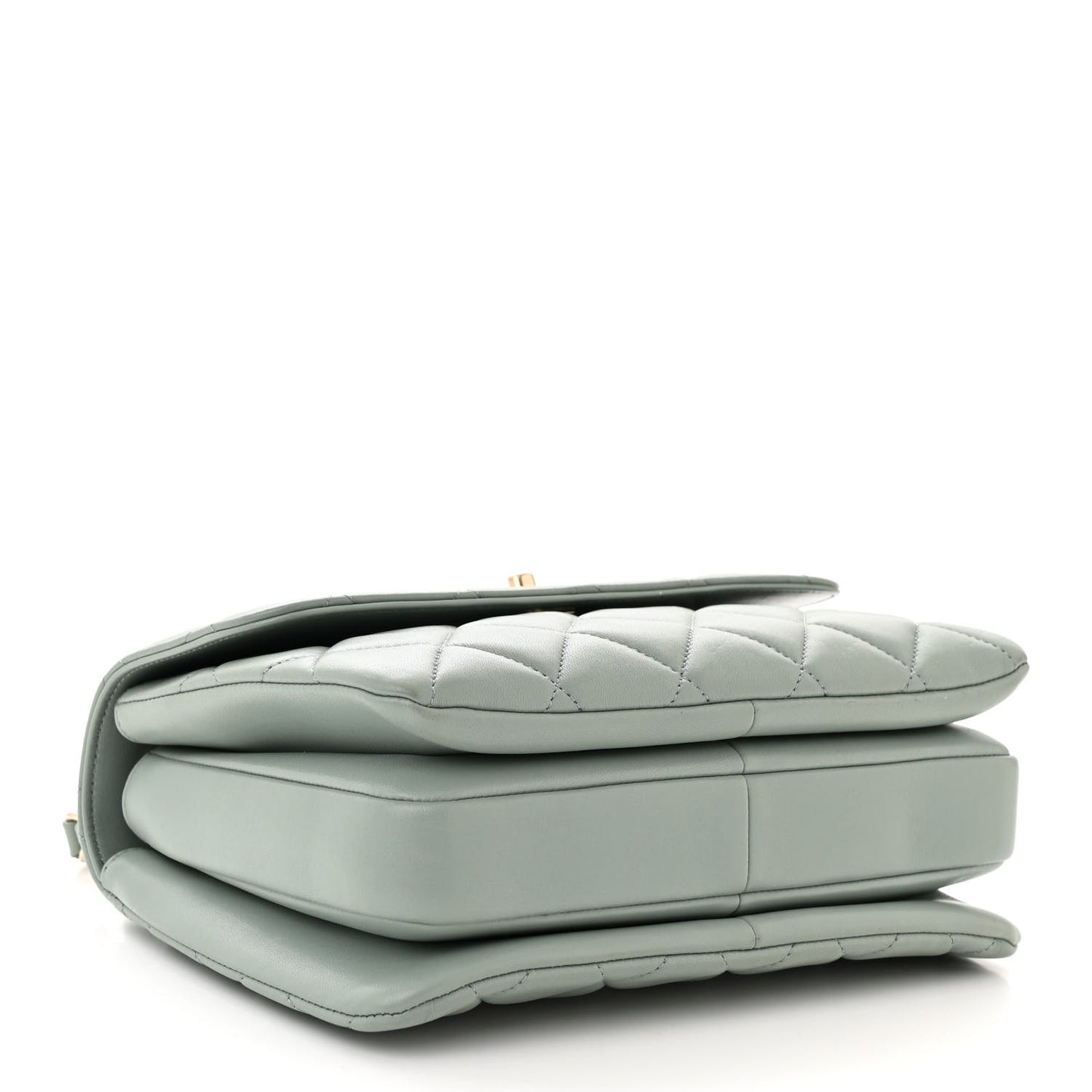 Lambskin Quilted Small Trendy CC Flap Dual Handle Bag Light Grey