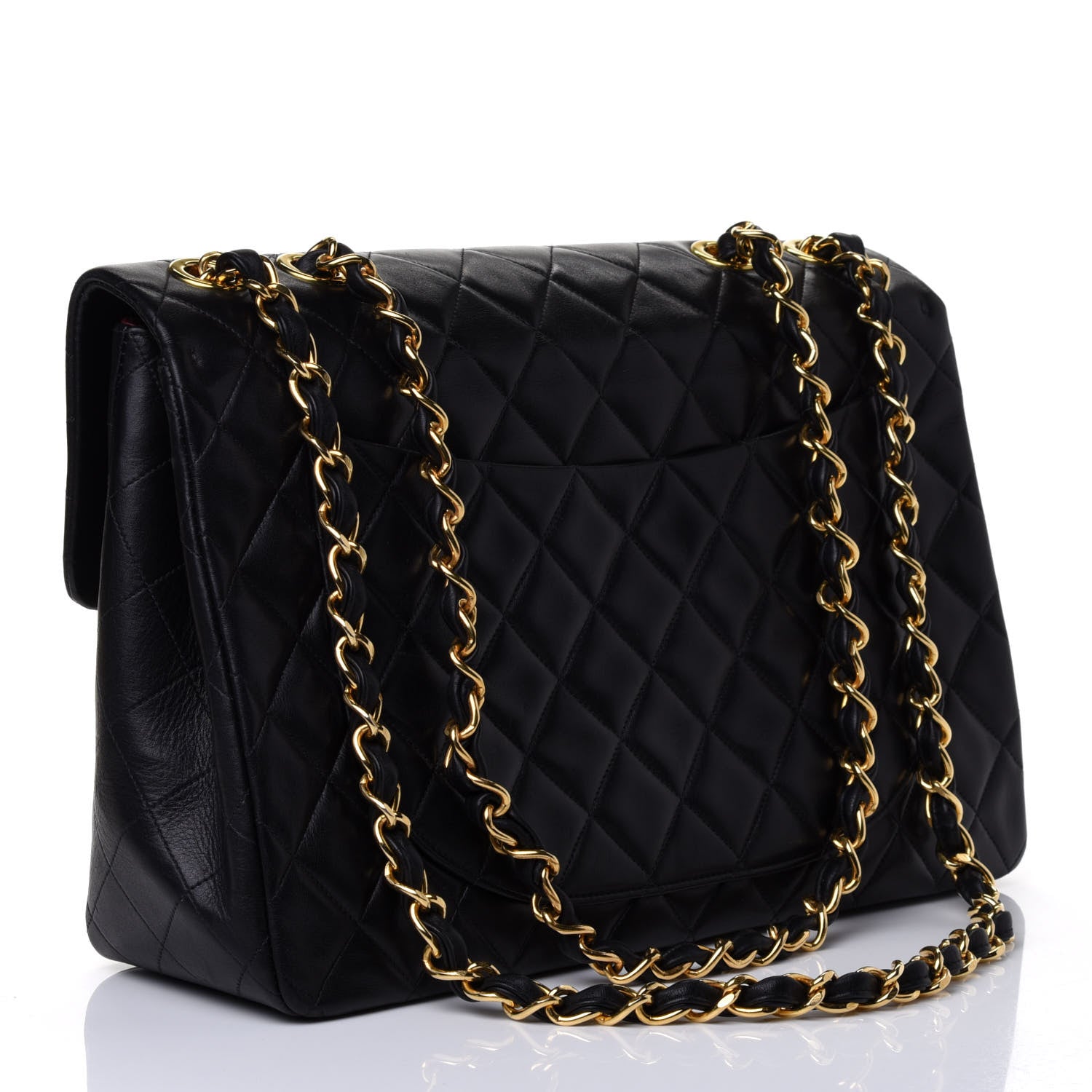 Chanel Lambskin Quilted XL Jumbo Single Flap Black 2 of 4