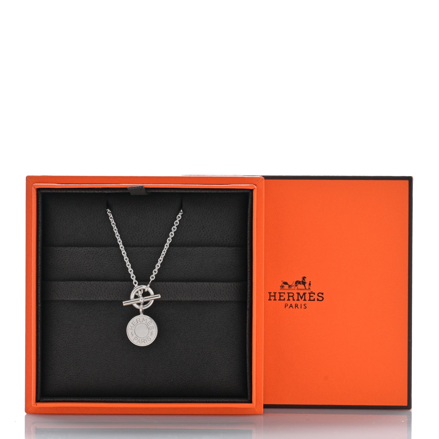 Hermes Sterling Silver Amulettes H Confettis Pendant Necklace 5 of 5