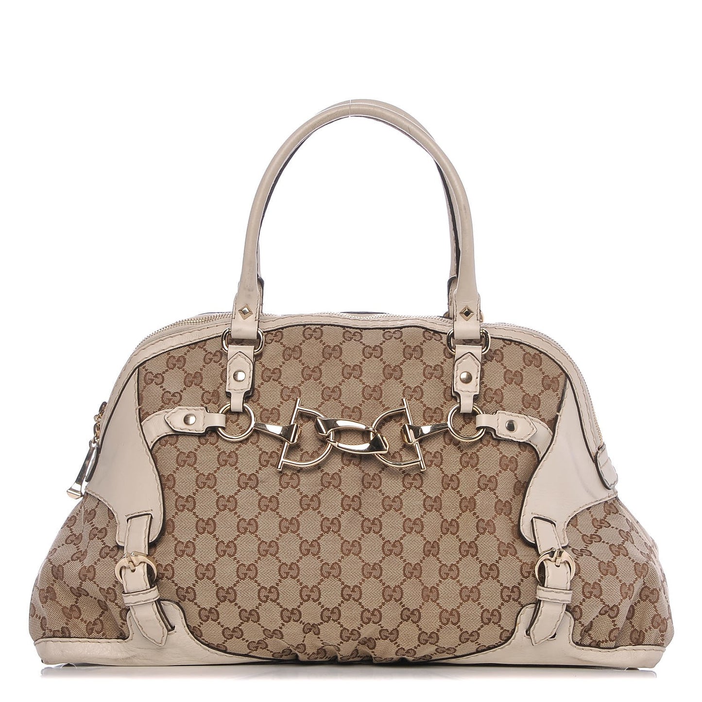 Monogram Medium Horsebit Nail Boston Off White