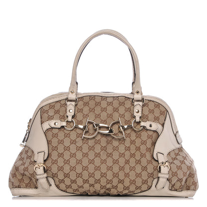 Gucci Monogram Medium Horsebit Nail Boston Off White 1 of 13