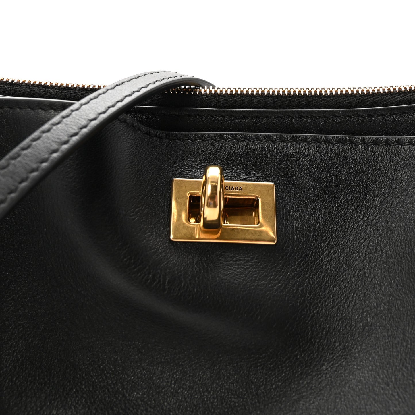 Natural Smooth Calfskin Rodeo Sling Pochette Black