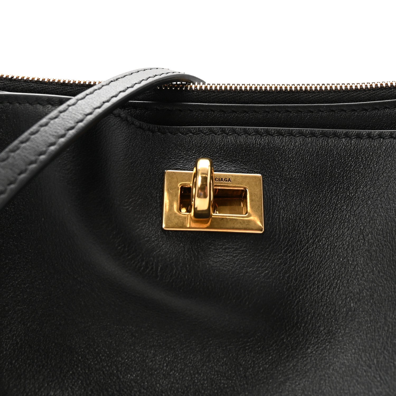 Balenciaga Natural Smooth Calfskin Rodeo Sling Pochette Black 7 of 10
