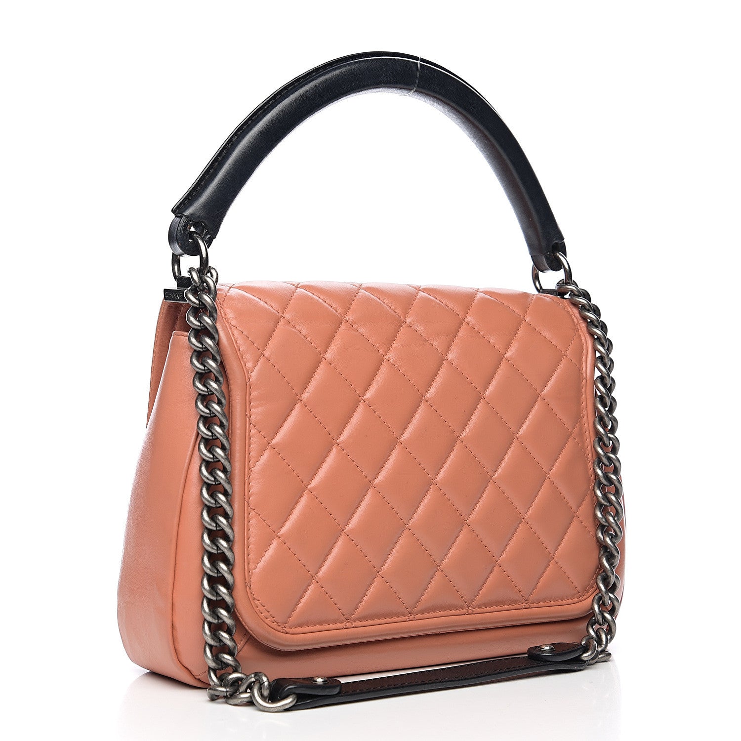 Chanel Calfskin Quilted Large Prestige Top Handle Flap Pink 2 of 9