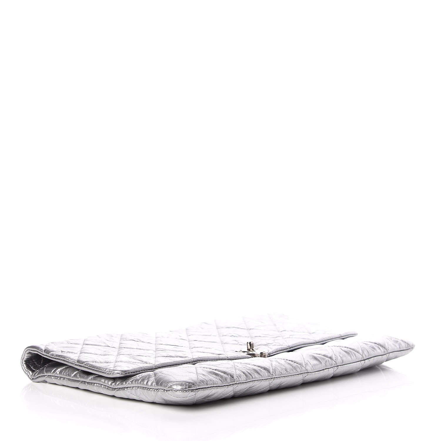 Chanel Metallic Crumpled Calfskin Big Bang Large Flap Bag Silver 4 of 9