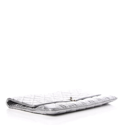 Chanel Metallic Crumpled Calfskin Big Bang Large Flap Bag Silver 4 of 9