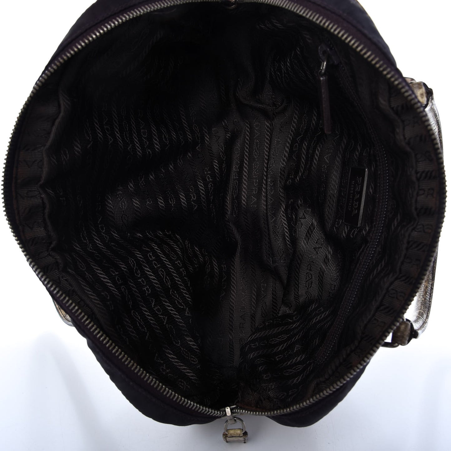 Tessuto Nylon Calfskin Lizard Embossed Bag Ebano