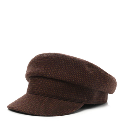 Hermes Wool Cashmere Dinard Cap 56 Brun Terre 1 of 8