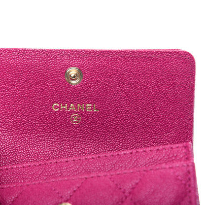 Chanel Caviar Quilted Boy Card Holder Wallet Fuchsia 6 of 8