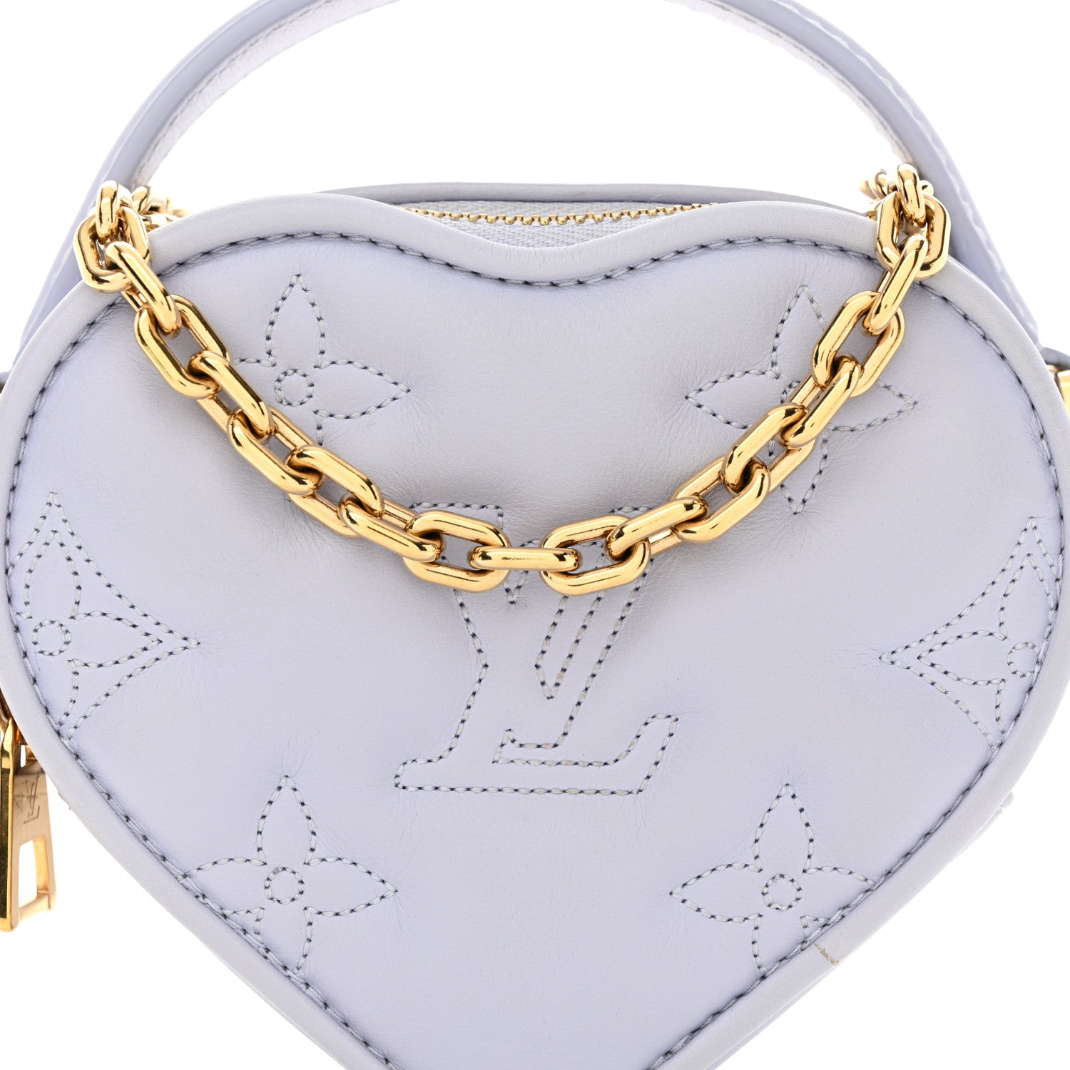 Louis Vuitton Calfskin Embroidered Monogram Pop My Heart Bag Pouch Lilac 7 of 11