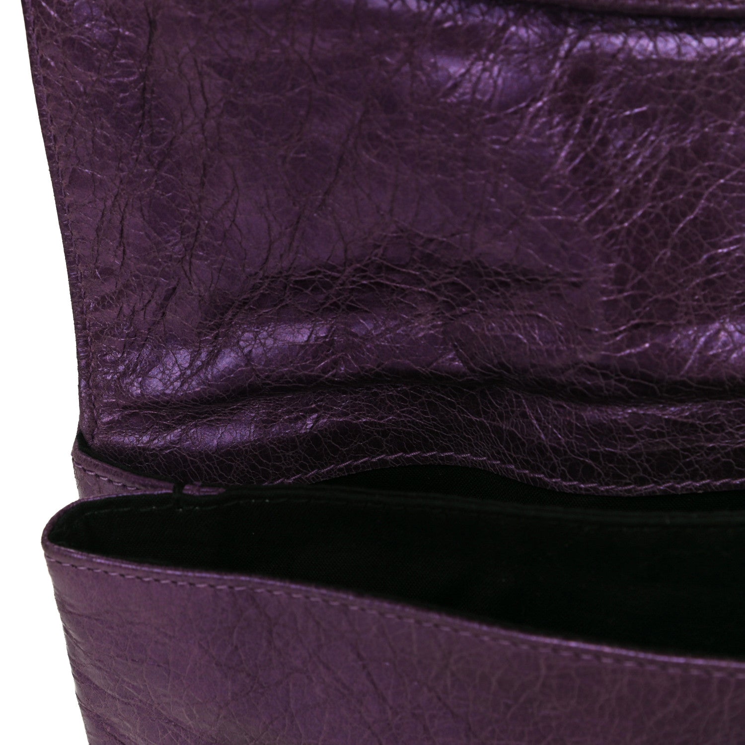 Balenciaga Agneau Classic Hardware Envelope Clutch Metallic Purple 11 of 13