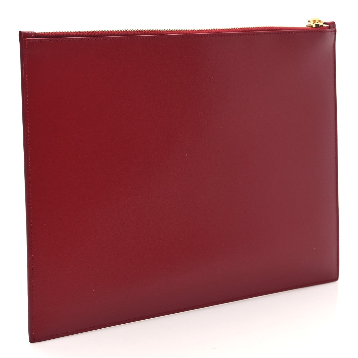 Saint Laurent Calfskin Medium Zip Clutch Red 3 of 11
