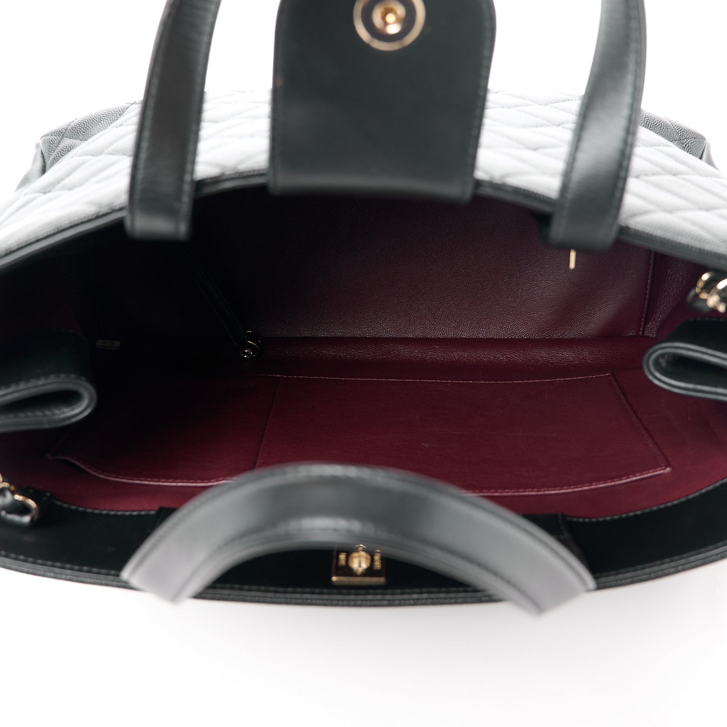 Caviar Quilted Large Business Affinity Shopping Bag Black