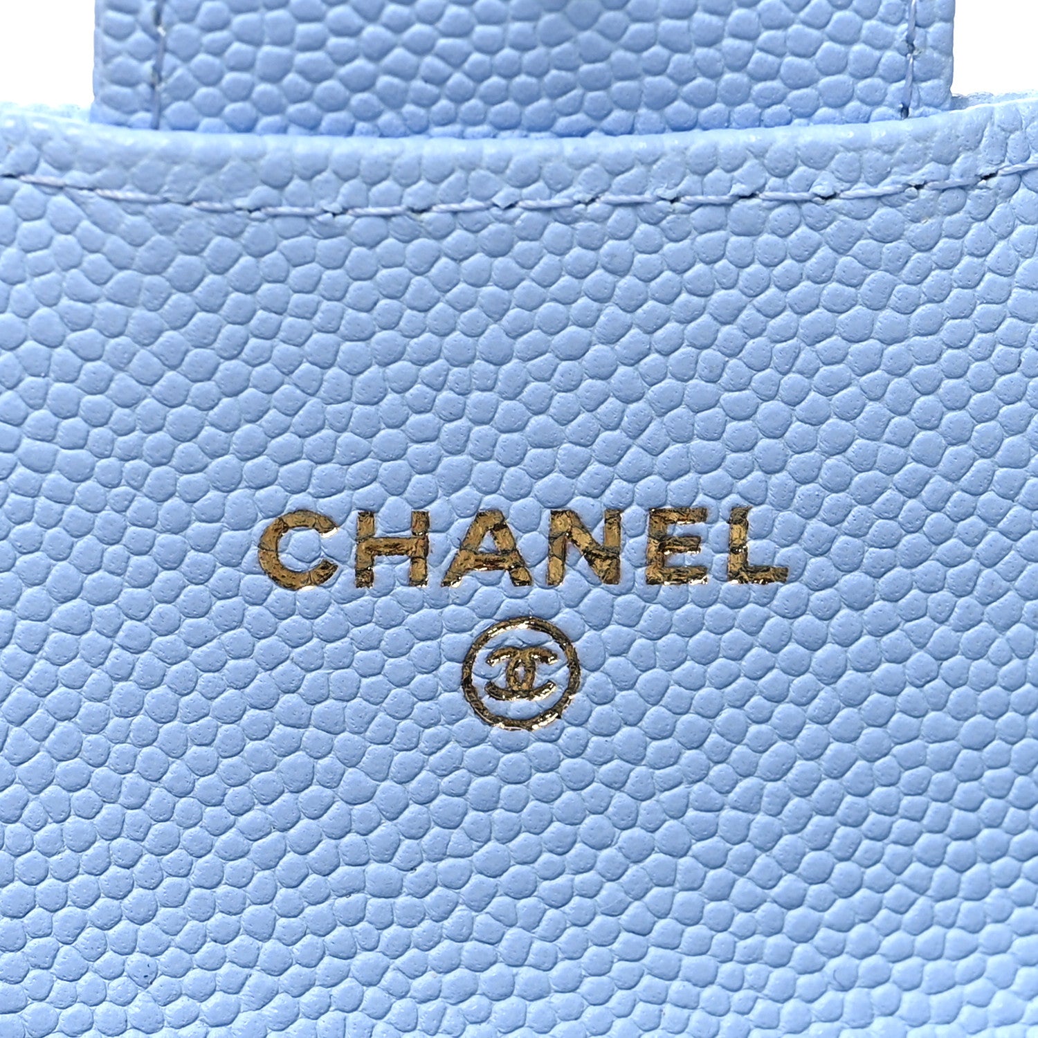 Chanel Caviar Quilted Flap Card Holder Wallet Light Blue 6 of 9