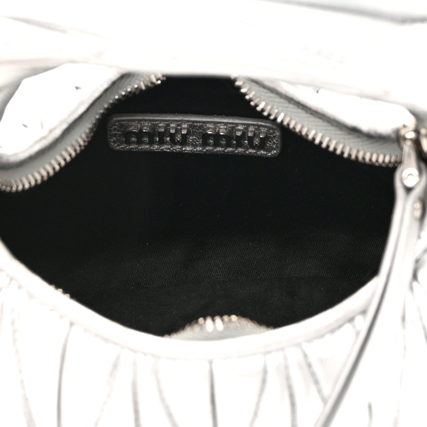 Miu Miu Metallic Nappa Matelasse Mini Wander Hobo Cromo 5 of 9