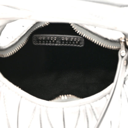 Miu Miu Metallic Nappa Matelasse Mini Wander Hobo Cromo 5 of 9