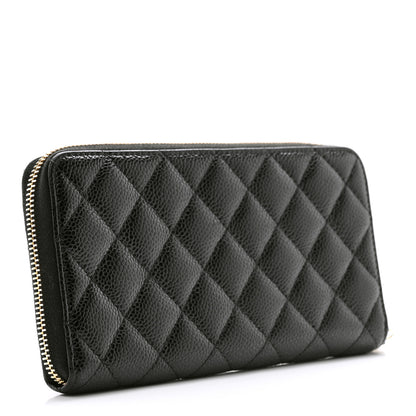 Chanel Caviar Quilted Large Gusset Zip Around Wallet Black 3 of 10