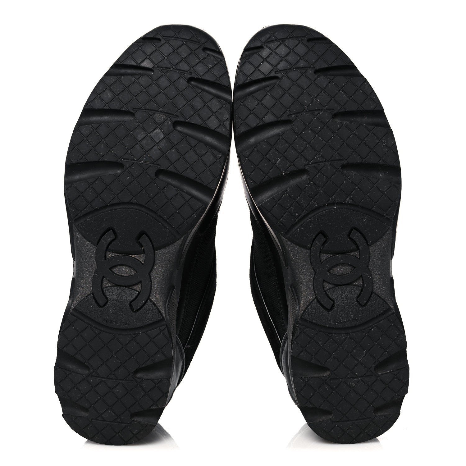 Chanel Toile Suede Calfskin CC Sneakers 39 Black 5 of 9