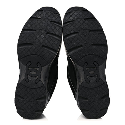 Chanel Toile Suede Calfskin CC Sneakers 39 Black 5 of 9