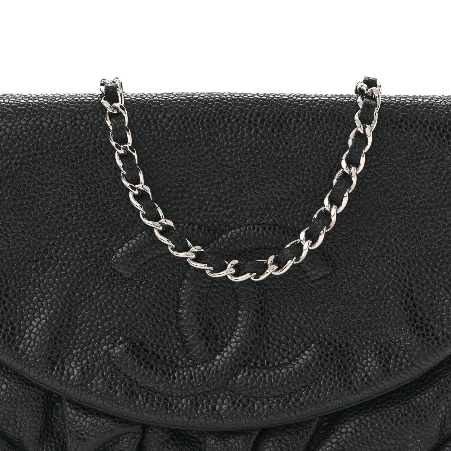 Chanel Caviar Half Moon Wallet On Chain WOC Black 10 of 14