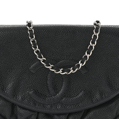 Chanel Caviar Half Moon Wallet On Chain WOC Black 10 of 14