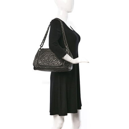Chanel Metallic Caviar Quilted Timeless Accordion Flap Dark Silver 2 of 14