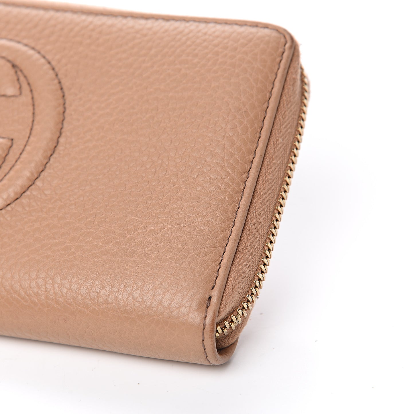 Pebbled Calfskin Soho Zip Around Wallet Camelia