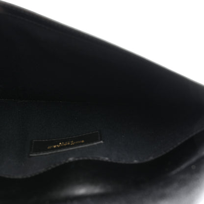 Saint Laurent Smooth Shiny Calfskin Monogram Uptown Pouch Black 5 of 8