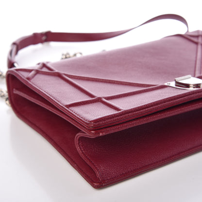 Christian Dior Grained Calfskin Large Diorama Flap Bag Burgundy 10 of 13