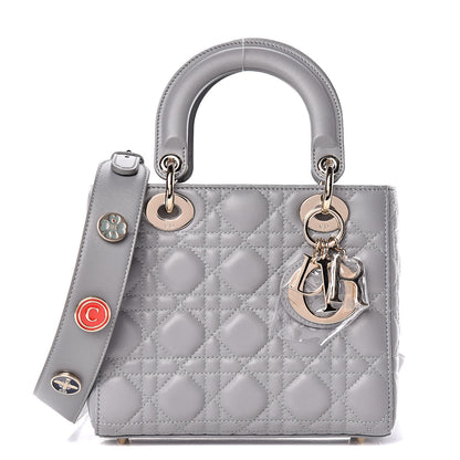 Christian Dior Lambskin Cannage Small Lucky Badges My Lady Dior Grey 1 of 10