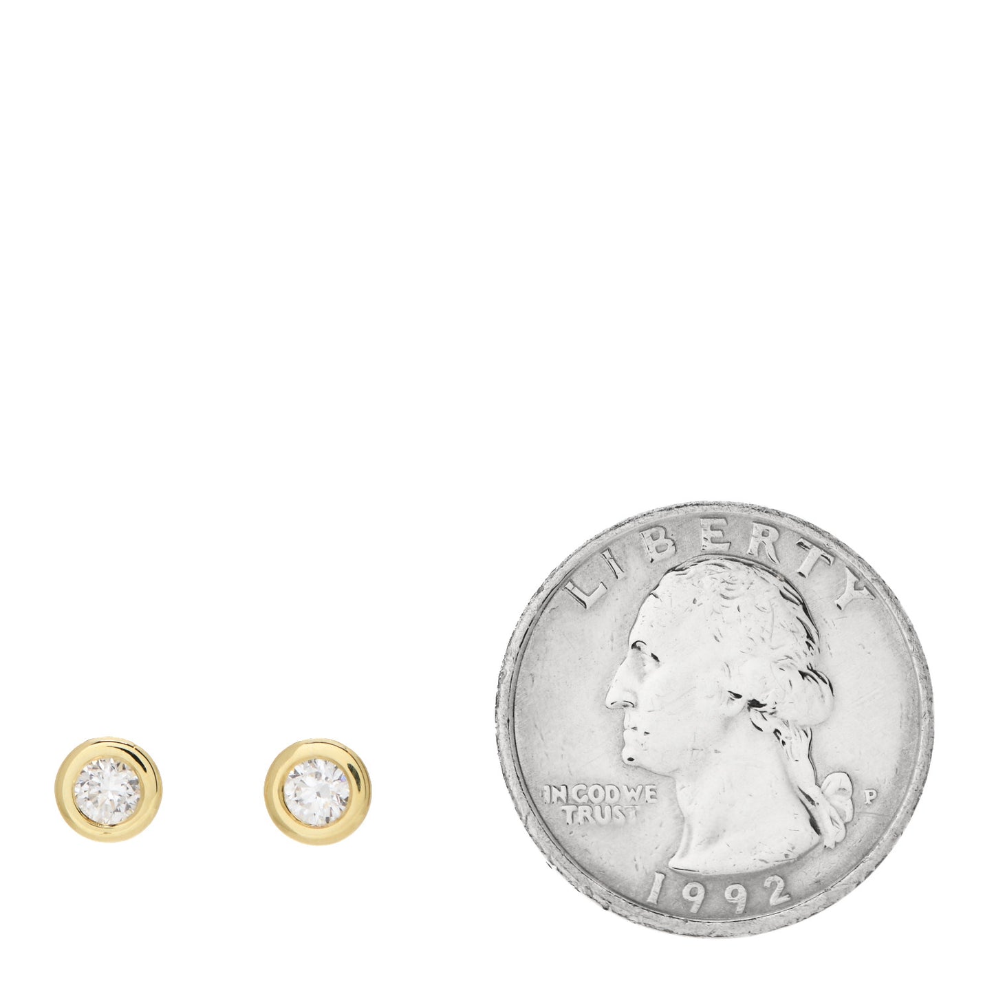 18K Yellow Gold Diamond .38ctw Bezel Stud Earrings