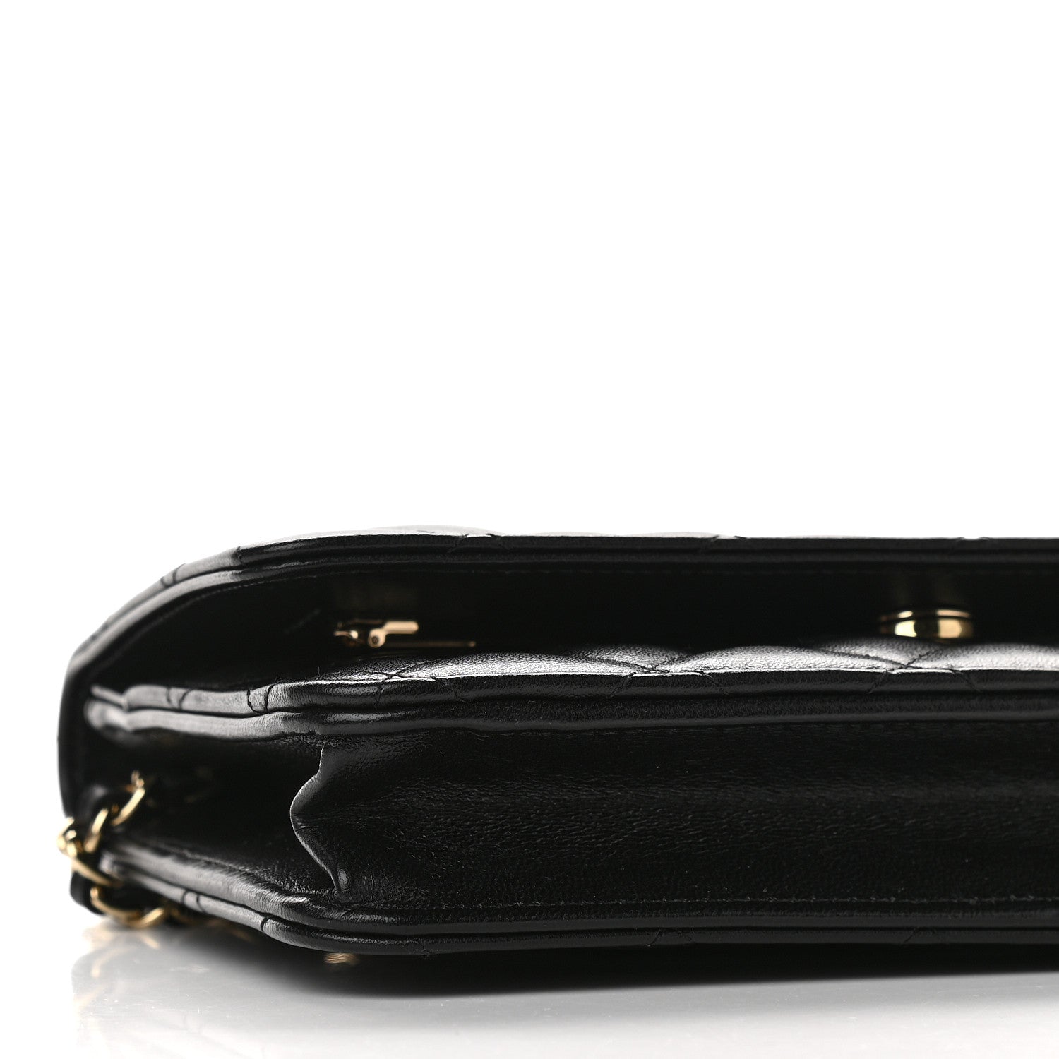 Chanel Lambskin Quilted Coco Bow Wallet On Chain WOC Black 8 of 9