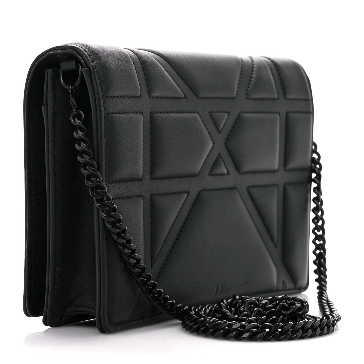 Christian Dior Ultra Matte Calfskin Diorama Wallet on Chain Pouch Black 3 of 12