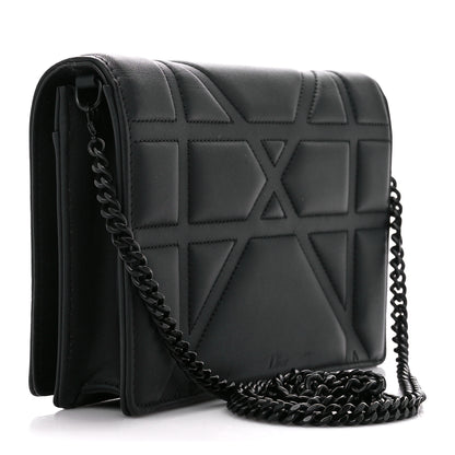 Christian Dior Ultra Matte Calfskin Diorama Wallet on Chain Pouch Black 3 of 12