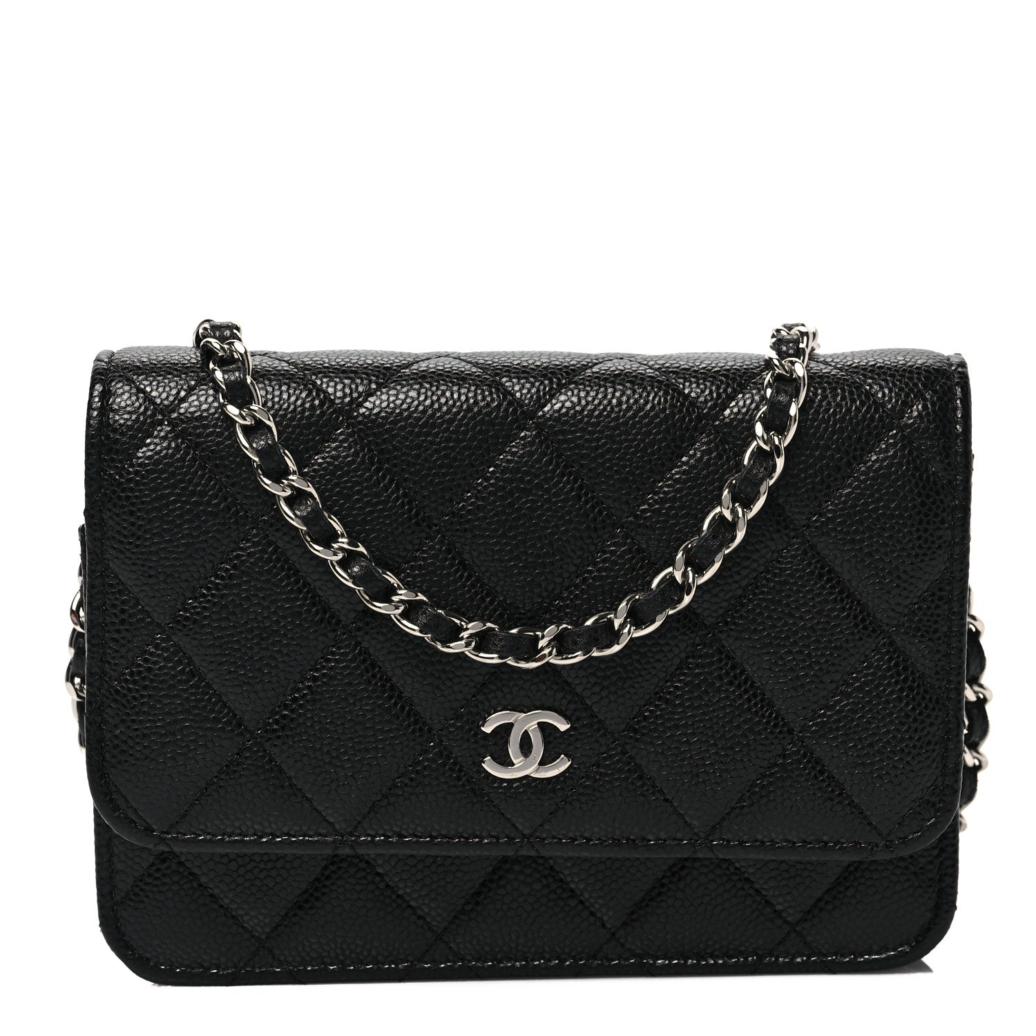 Chanel Caviar Quilted Mini Wallet On Chain WOC Black 1 of 8