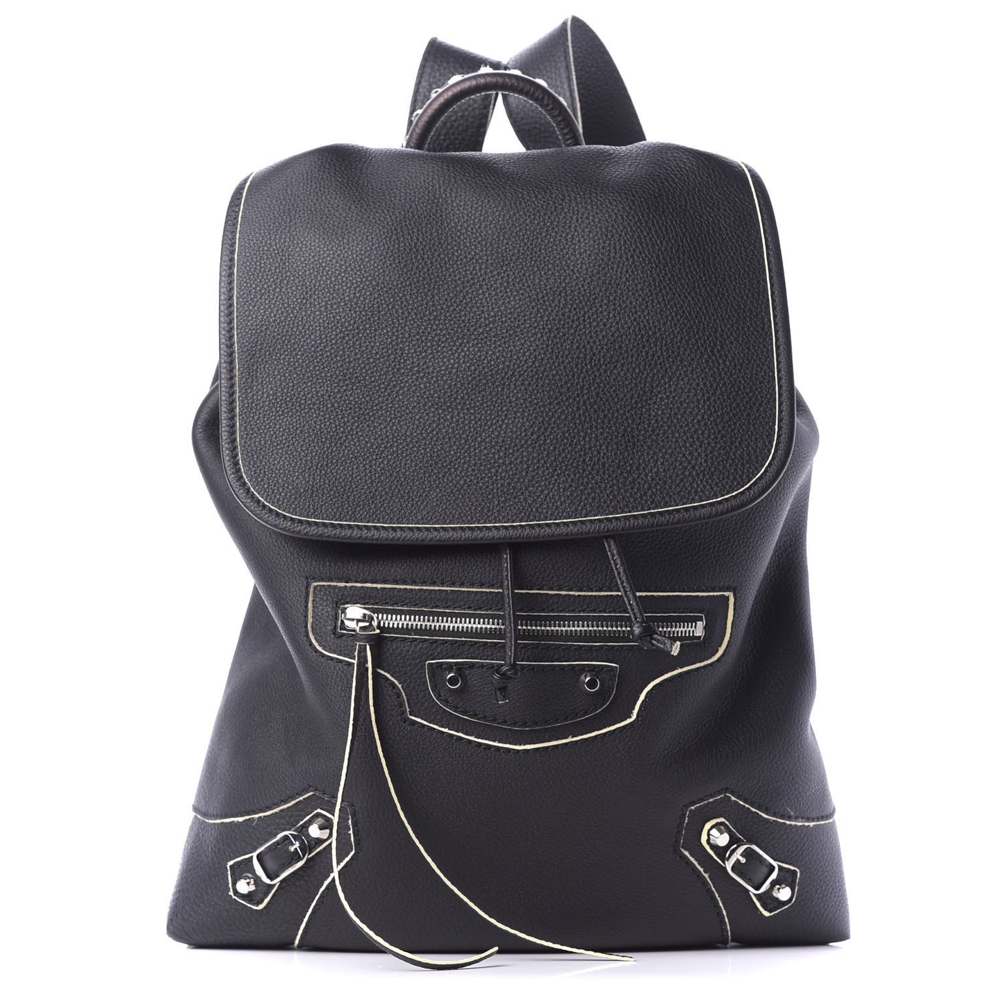 Veau Classic Silver Hardware S Traveler Backpack Black
