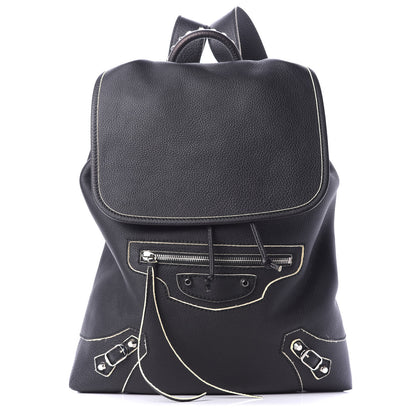 Balenciaga Veau Classic Silver Hardware S Traveler Backpack Black 1 of 13
