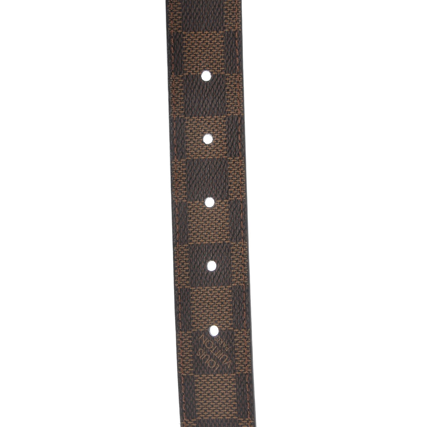Damier Ebene LV Paris Buckle Belt 100 40 Gold
