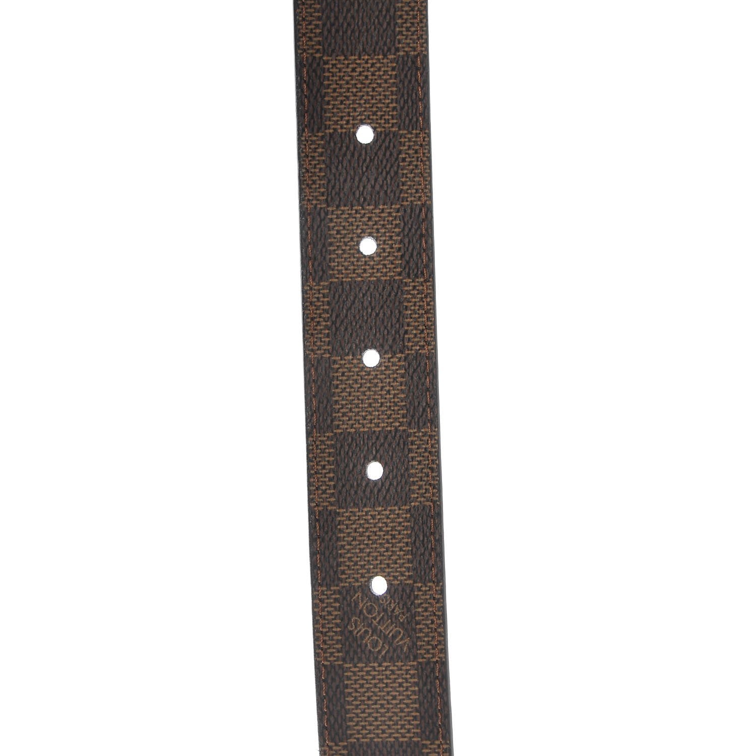Louis Vuitton Damier Ebene LV Paris Buckle Belt 100 40 Gold 3 of 7