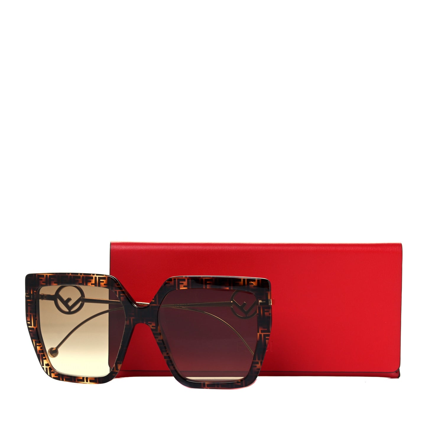 Acetate Metal F is Fendi FF Butterfly Sunglasses FF 0410/S Havana