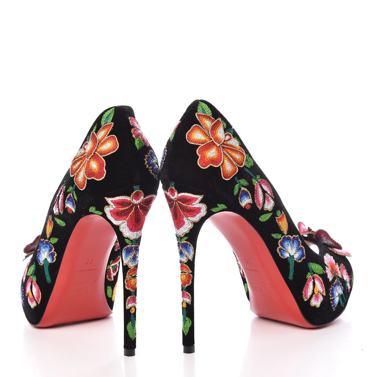 Suede Embroidered Folklo 120 Pumps 39 Multi