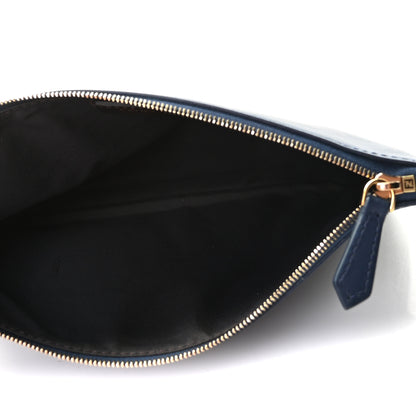 Fendi Vitello Century Opaco F is Fendi Tri-Color Triplette Pouch Set Fragola Black Blu Scuro 5 of 10