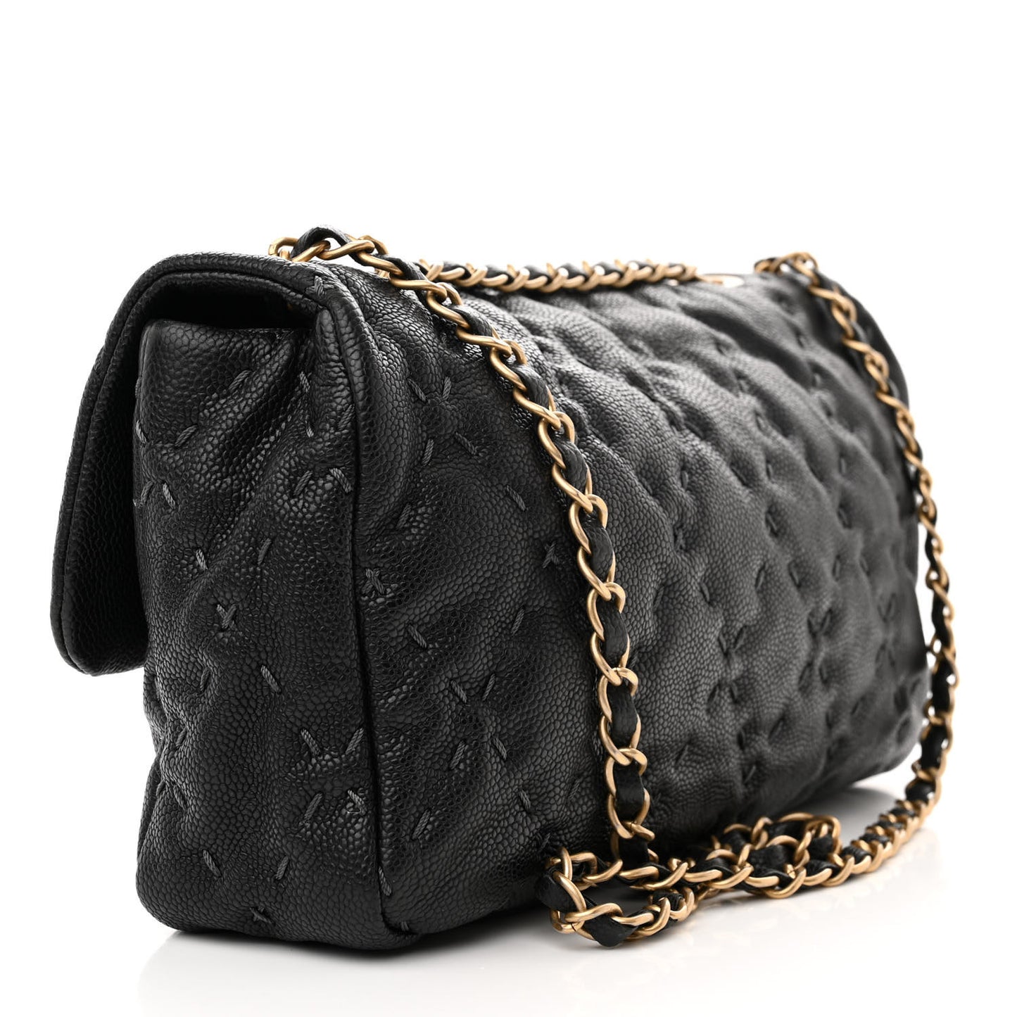 Caviar Wild Stitch Flap Black