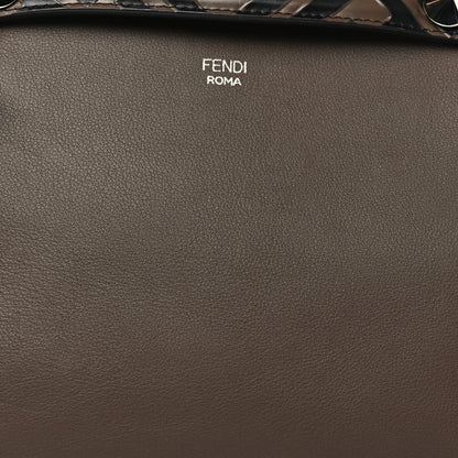 Fendi Vitello Dolce Bi-Color FF 1974 Embossed Medium By The Way Boston Bag Maya Black 9 of 11