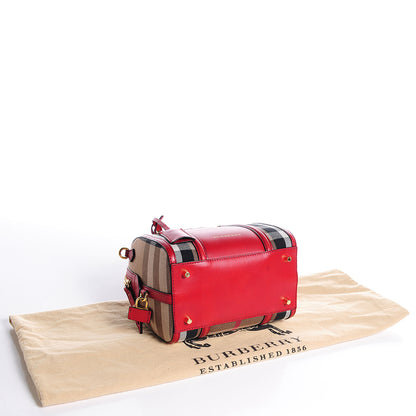 Burberry House Check Small Alchester Bowling Bag Military Red 4 of 10