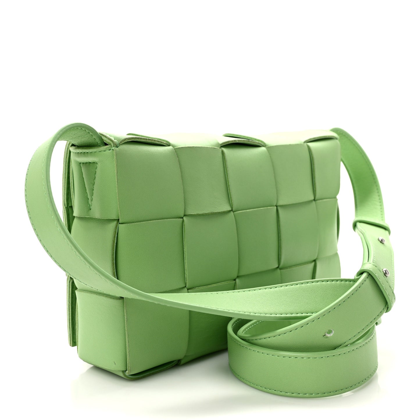 Lambskin Maxi Intrecciato Cassette Crossbody Bag Pistachio